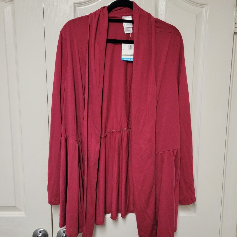 Just My Size Burgundy Cardigan NWT